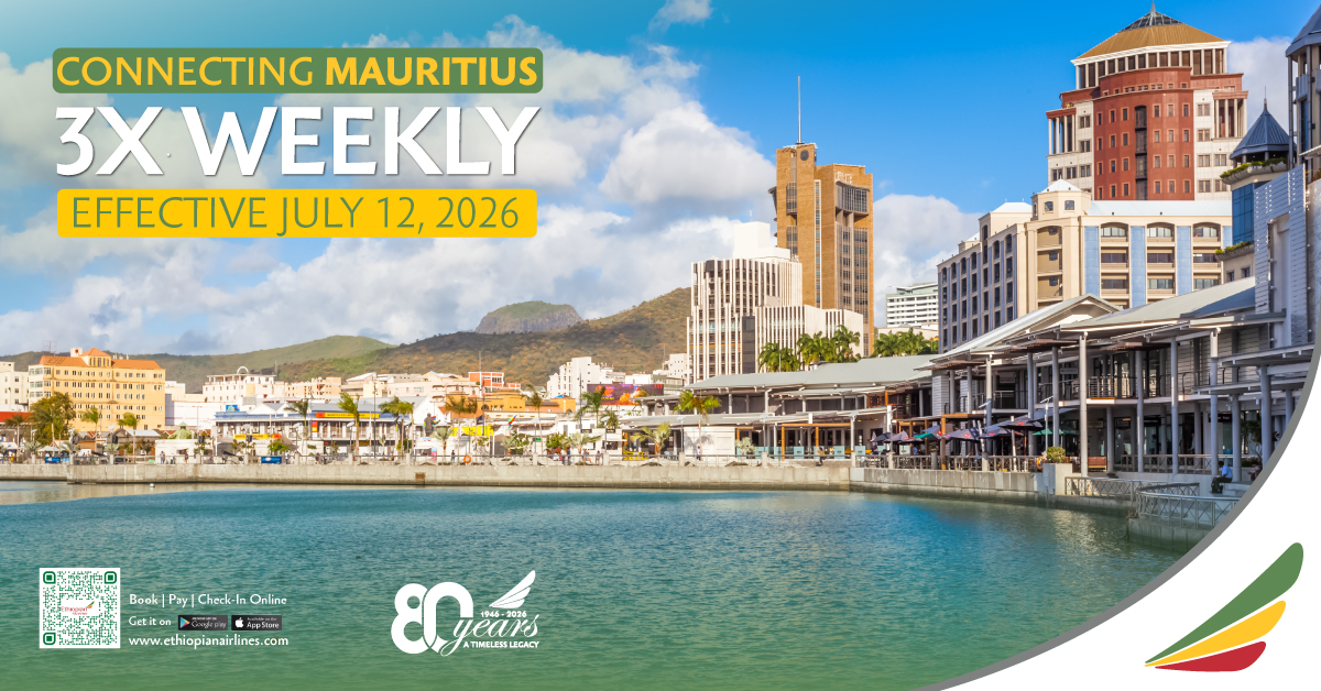 Featured image for “Ethiopian Airlines To Launch Direct Flights To Mauritius, Boosting Regional Connectivity”